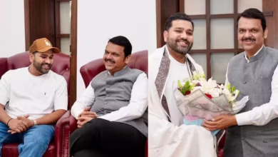 Photo of टेस्ट से संन्यास के बाद रोहित शर्मा पहुंचे देवेंद्र फडणवीस से मिलने, अचानक मुलाकात की क्या है वजह?